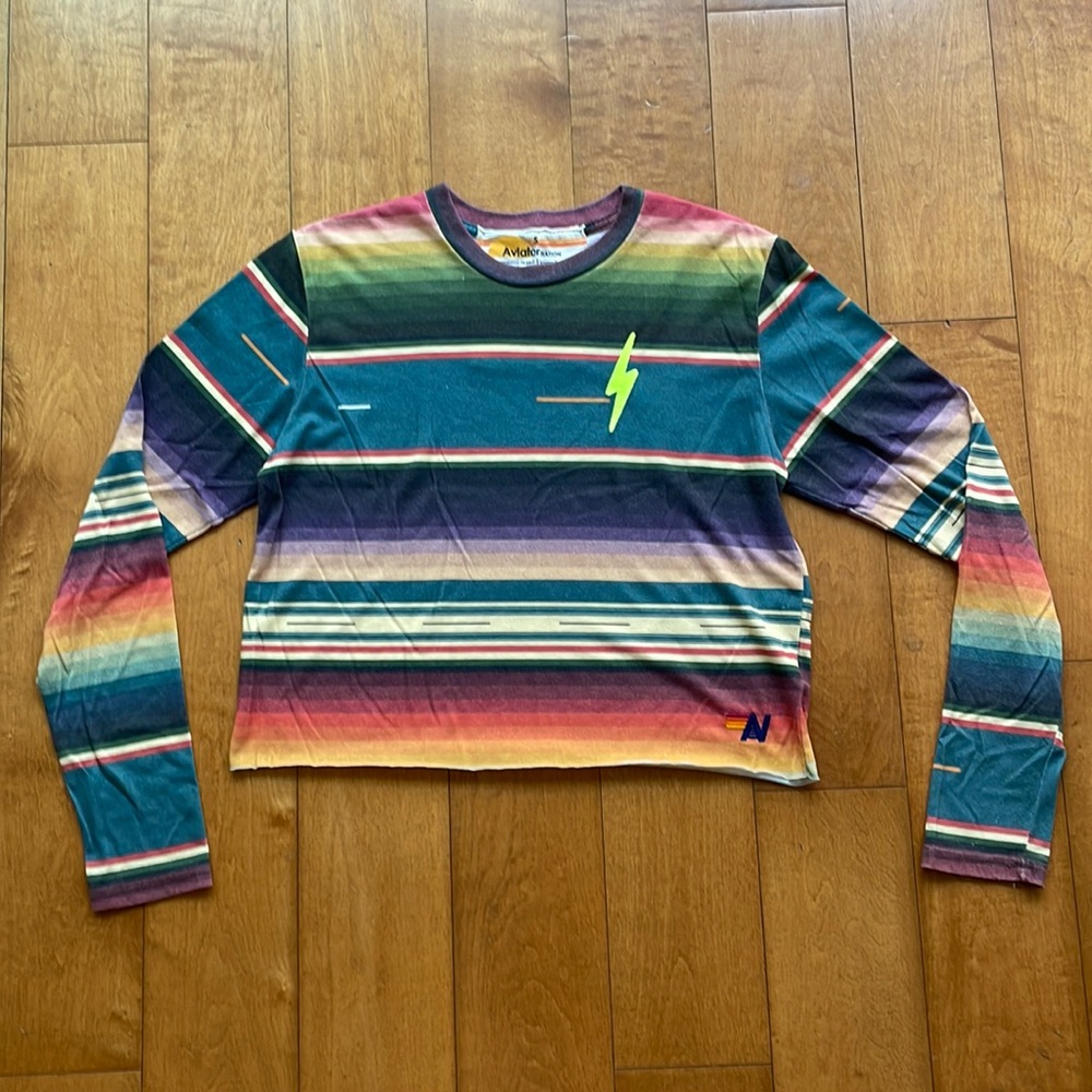 Aviator Nation Cropped Long sleeve Shirt